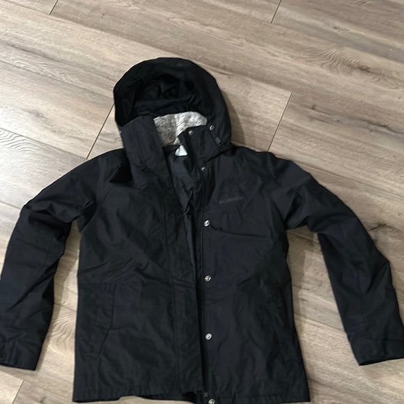 Columbia Black Hooded Jacket ladies very nice warm coat 2 in 1 very nice jacket - Picture 1 of 5